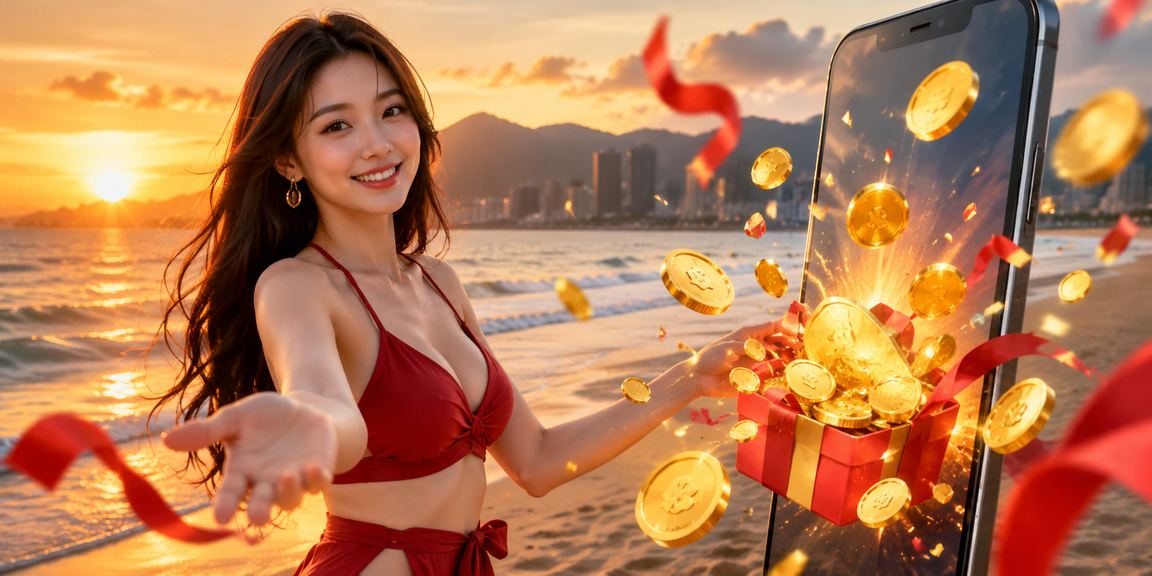 Người dùng tại bãi biển Đà Nẵng đọc phân tích kèo thể thao trên điện thoại